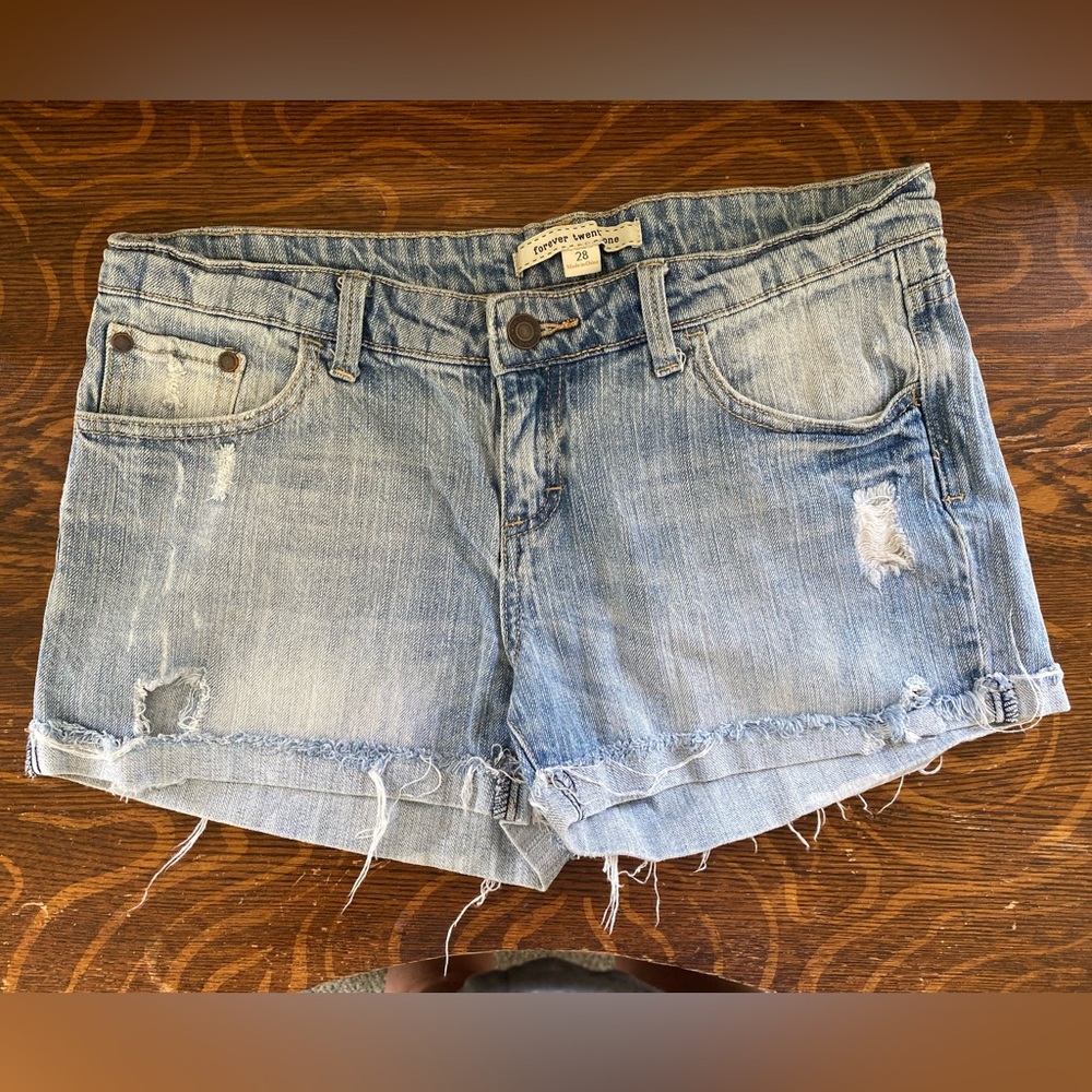 Forever 21 blue Jean shorts size 28 (6)